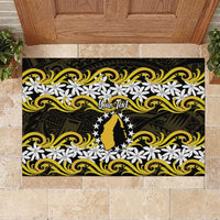 Personalised Cook Islands Aitutaki Rubber Doormat Tiare Maori Polynesian Waves Tattoo