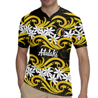 Personalised Cook Islands Aitutaki Rugby Jersey Tiare Maori Polynesian Waves Tattoo LT14 - Polynesian Pride