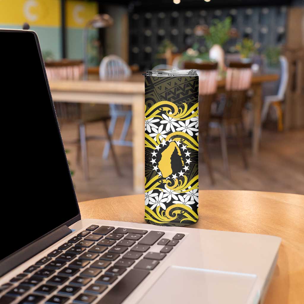Personalised Cook Islands Aitutaki Skinny Tumbler Tiare Maori Polynesian Waves Tattoo LT14 - Polynesian Pride