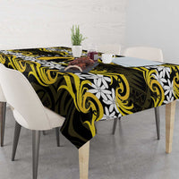 Personalised Cook Islands Aitutaki Tablecloth Tiare Maori Polynesian Waves Tattoo