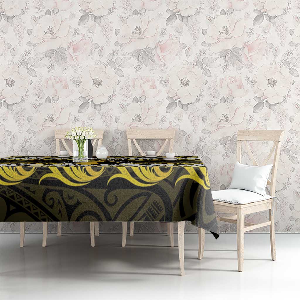 Personalised Cook Islands Aitutaki Tablecloth Tiare Maori Polynesian Waves Tattoo
