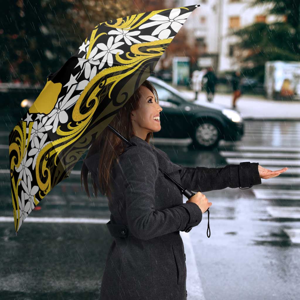 Personalised Cook Islands Aitutaki Umbrella Tiare Maori Polynesian Waves Tattoo