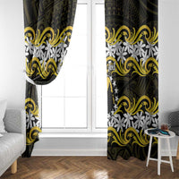 Personalised Cook Islands Aitutaki Window Curtain Tiare Maori Polynesian Waves Tattoo LT14 - Polynesian Pride