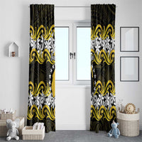 Personalised Cook Islands Aitutaki Window Curtain Tiare Maori Polynesian Waves Tattoo LT14 - Polynesian Pride