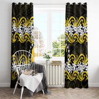 Personalised Cook Islands Aitutaki Window Curtain Tiare Maori Polynesian Waves Tattoo LT14 - Polynesian Pride