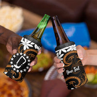 Personalised Cook Islands Rakahanga 4 in 1 Can Cooler Tumbler Tiare Maori Polynesian Waves Tattoo LT14 - Polynesian Pride