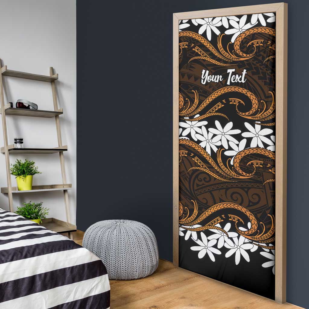 Personalised Cook Islands Rakahanga Door Cover Tiare Maori Polynesian Waves Tattoo LT14 - Polynesian Pride