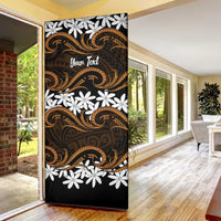 Personalised Cook Islands Rakahanga Door Cover Tiare Maori Polynesian Waves Tattoo LT14 - Polynesian Pride