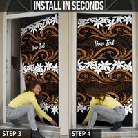 Personalised Cook Islands Rakahanga Door Cover Tiare Maori Polynesian Waves Tattoo LT14 - Polynesian Pride