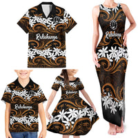 Personalised Cook Islands Rakahanga Family Matching Tank Maxi Dress and Hawaiian Shirt Tiare Maori Polynesian Waves Tattoo LT14 - Polynesian Pride