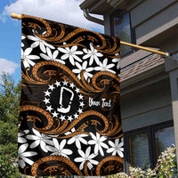 Personalised Cook Islands Rakahanga Garden Flag Tiare Maori Polynesian Waves Tattoo