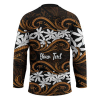 Personalised Cook Islands Rakahanga Hockey Jersey Tiare Maori Polynesian Waves Tattoo LT14 - Polynesian Pride