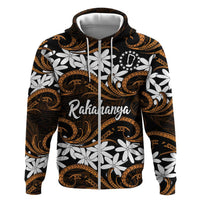 Personalised Cook Islands Rakahanga Hoodie Tiare Maori Polynesian Waves Tattoo