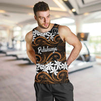 Personalised Cook Islands Rakahanga Men Tank Top Tiare Maori Polynesian Waves Tattoo