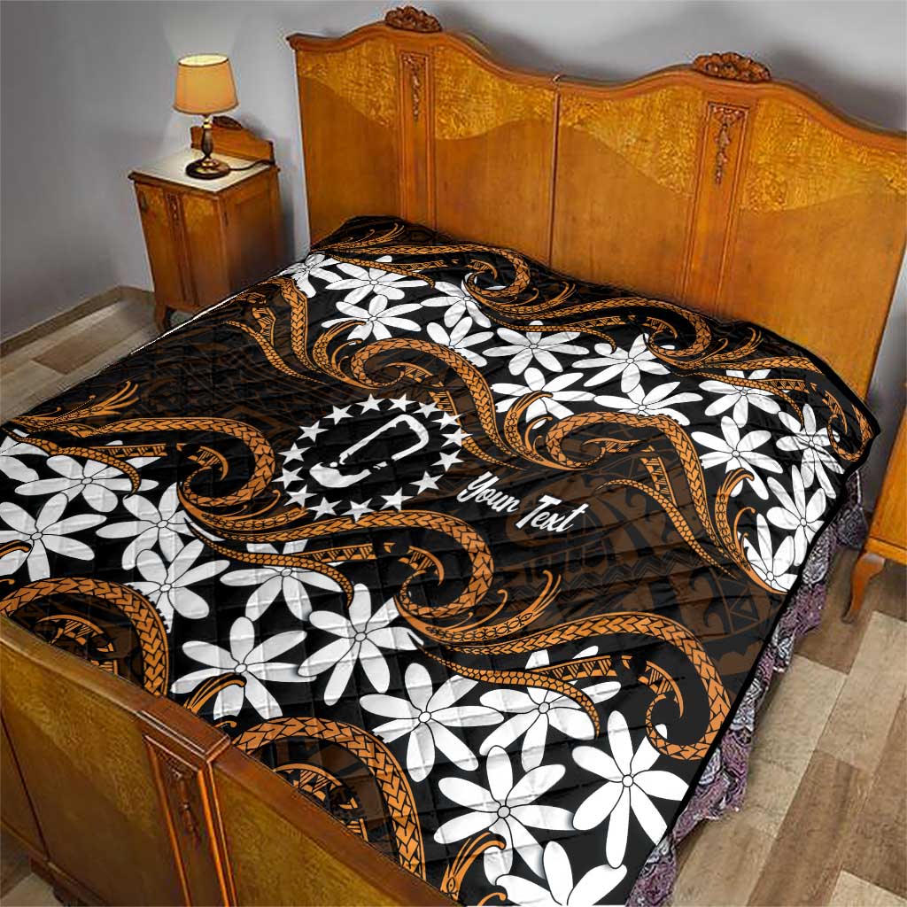 Personalised Cook Islands Rakahanga Quilt Tiare Maori Polynesian Waves Tattoo