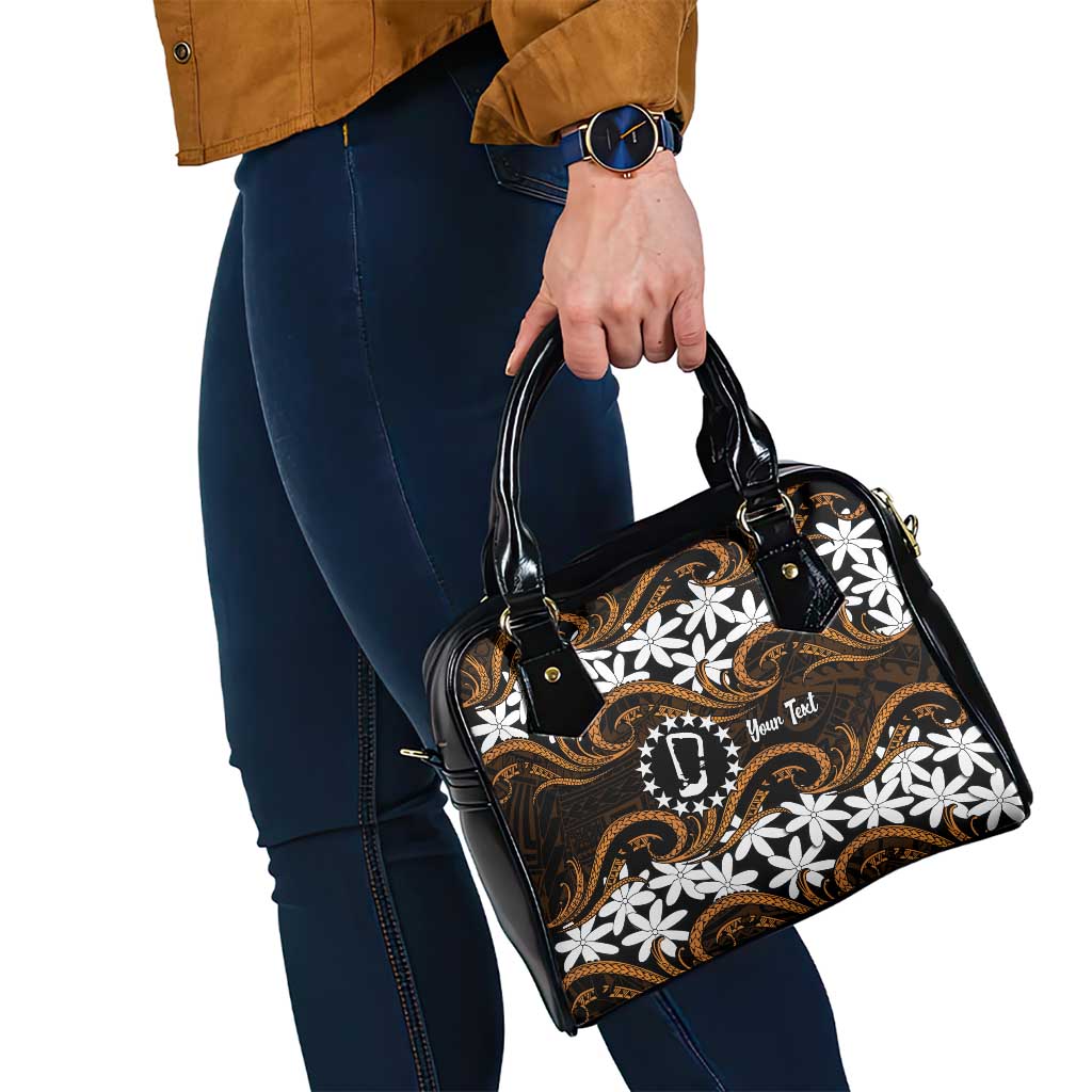 Personalised Cook Islands Rakahanga Shoulder Handbag Tiare Maori Polynesian Waves Tattoo