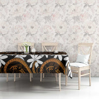 Personalised Cook Islands Rakahanga Tablecloth Tiare Maori Polynesian Waves Tattoo