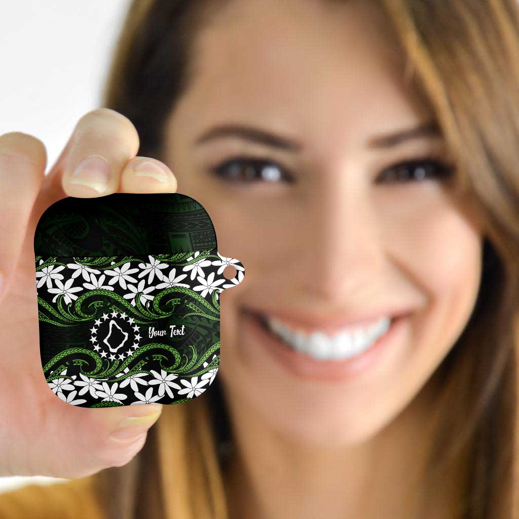 Personalised Cook Islands Palmerston AirPods Case Tiare Maori Polynesian Waves Tattoo LT14 - Polynesian Pride