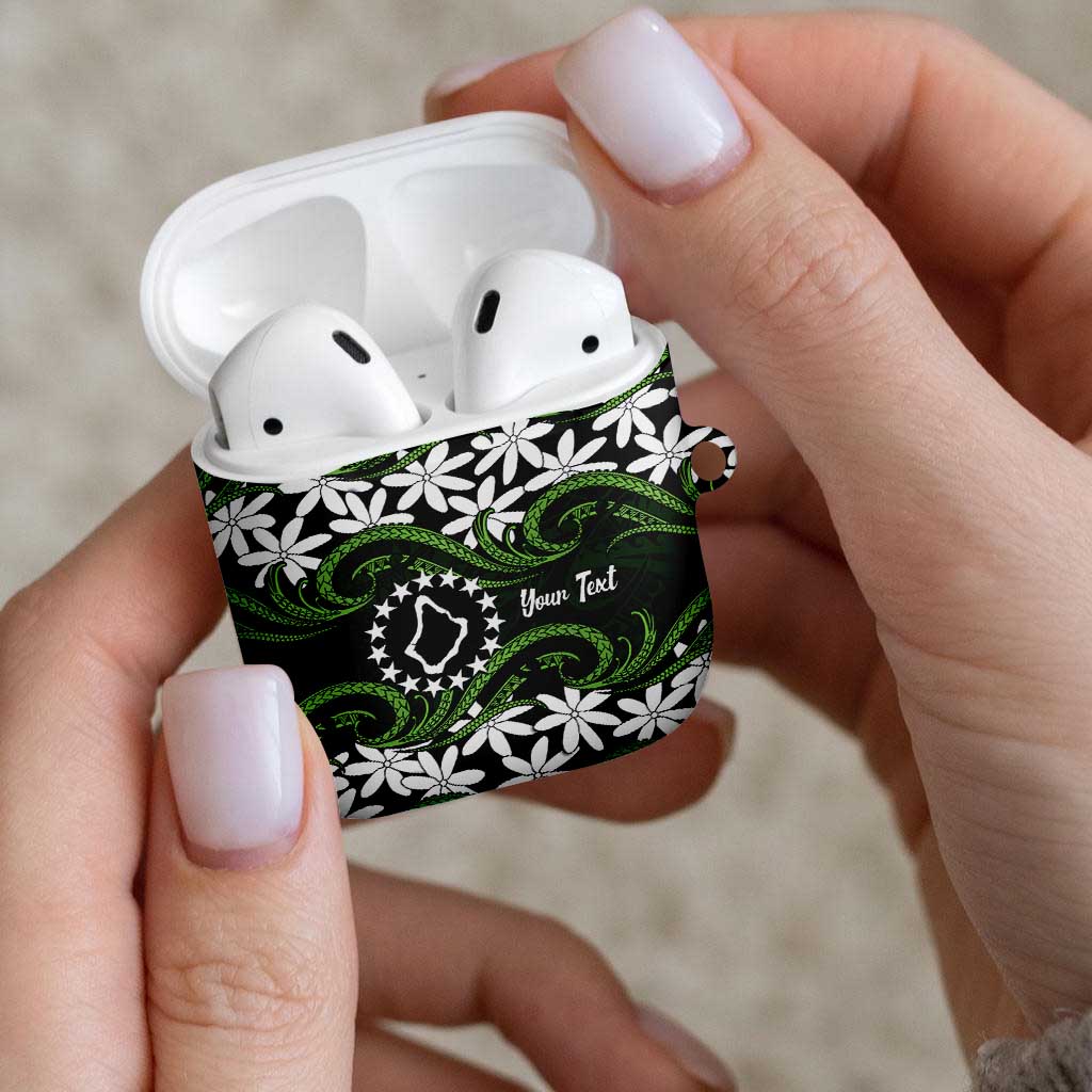 Personalised Cook Islands Palmerston AirPods Case Tiare Maori Polynesian Waves Tattoo LT14 - Polynesian Pride