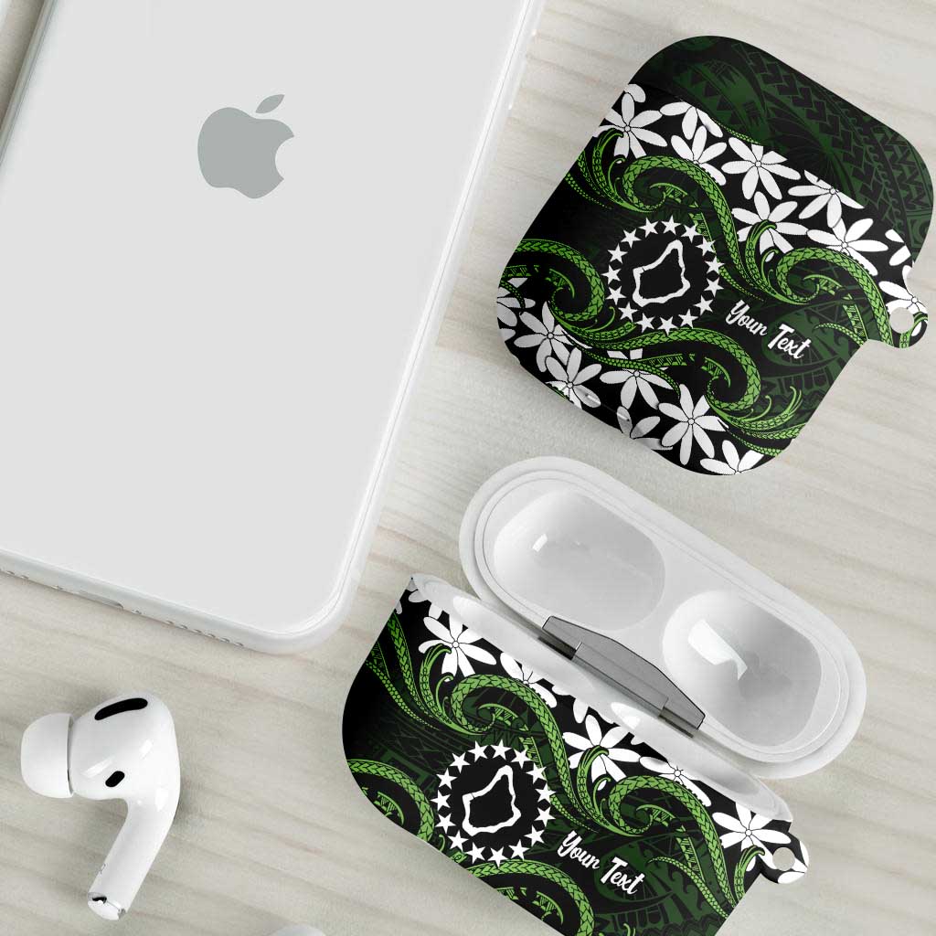 Personalised Cook Islands Palmerston AirPods Case Tiare Maori Polynesian Waves Tattoo LT14 - Polynesian Pride