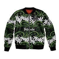 Personalised Cook Islands Palmerston Bomber Jacket Tiare Maori Polynesian Waves Tattoo
