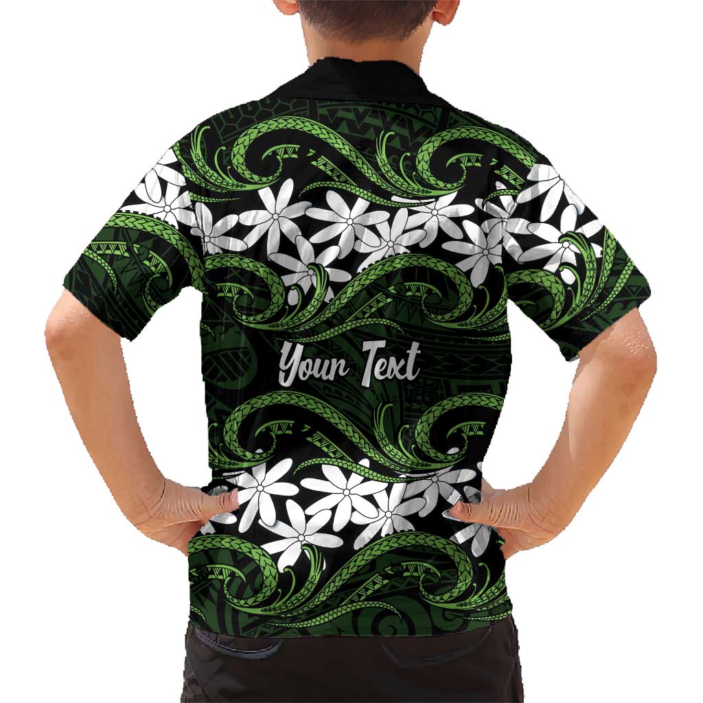 Personalised Cook Islands Palmerston Family Matching Summer Maxi Dress and Hawaiian Shirt Tiare Maori Polynesian Waves Tattoo LT14 - Polynesian Pride