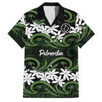 Personalised Cook Islands Palmerston Family Matching Summer Maxi Dress and Hawaiian Shirt Tiare Maori Polynesian Waves Tattoo LT14 Dad's Shirt - Short Sleeve Green - Polynesian Pride