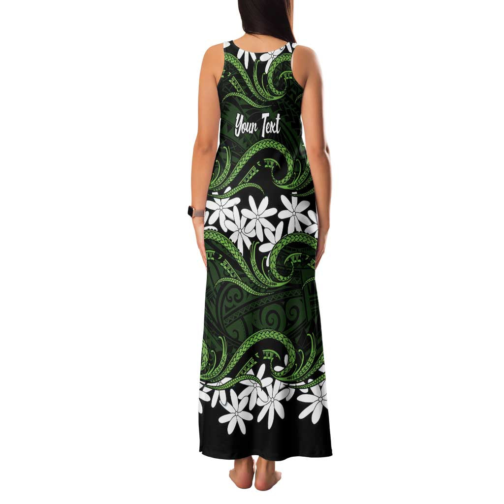 Personalised Cook Islands Palmerston Family Matching Tank Maxi Dress and Hawaiian Shirt Tiare Maori Polynesian Waves Tattoo LT14 - Polynesian Pride