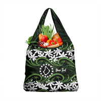 Personalised Cook Islands Palmerston Grocery Bag Tiare Maori Polynesian Waves Tattoo LT14 1-pack One Size Green - Polynesian Pride