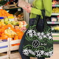 Personalised Cook Islands Palmerston Grocery Bag Tiare Maori Polynesian Waves Tattoo LT14 - Polynesian Pride