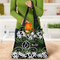Personalised Cook Islands Palmerston Grocery Bag Tiare Maori Polynesian Waves Tattoo LT14 - Polynesian Pride