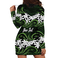 Personalised Cook Islands Palmerston Hoodie Dress Tiare Maori Polynesian Waves Tattoo LT14 - Polynesian Pride