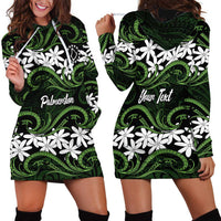 Personalised Cook Islands Palmerston Hoodie Dress Tiare Maori Polynesian Waves Tattoo LT14 - Polynesian Pride