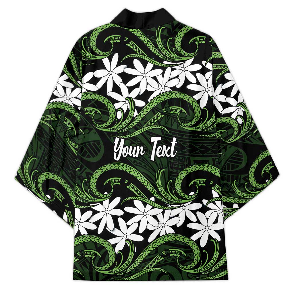 Personalised Cook Islands Palmerston Kimono Tiare Maori Polynesian Waves Tattoo LT14 - Polynesian Pride