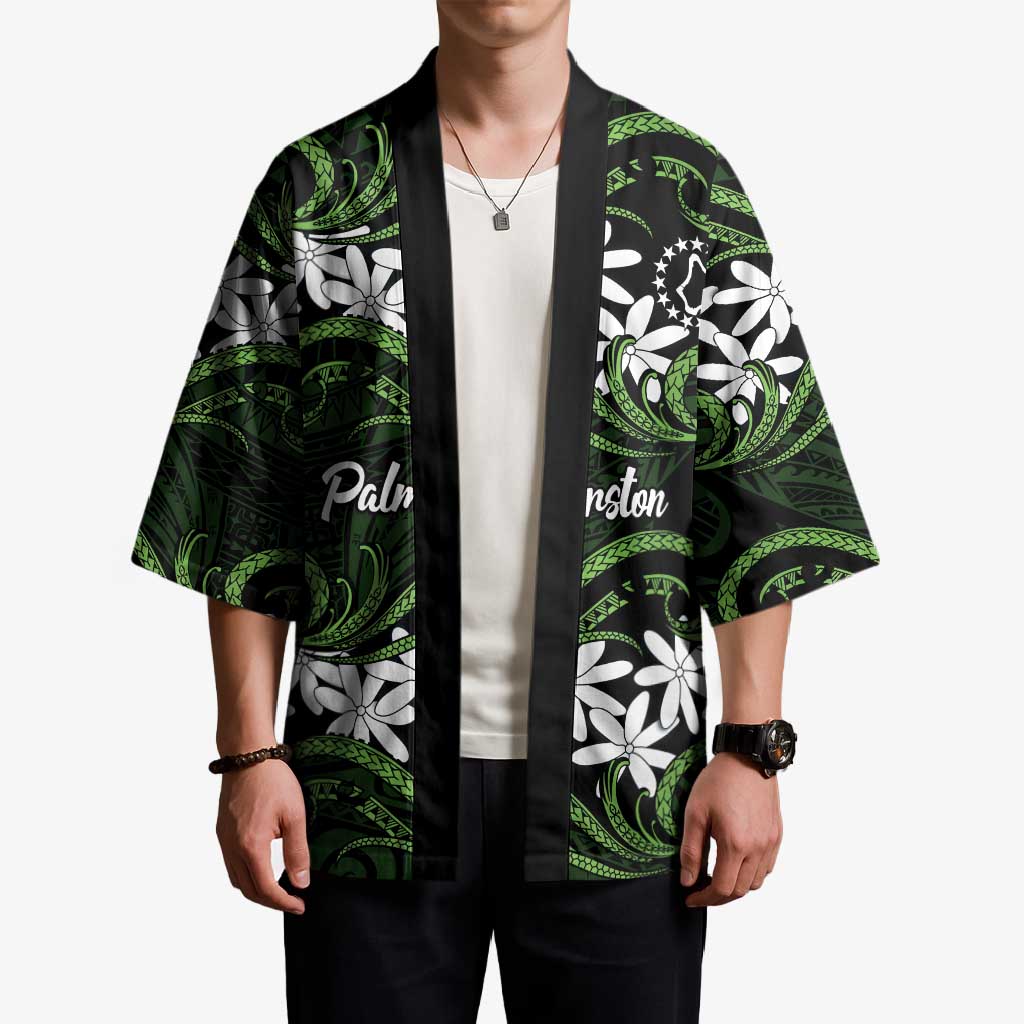 Personalised Cook Islands Palmerston Kimono Tiare Maori Polynesian Waves Tattoo LT14 - Polynesian Pride