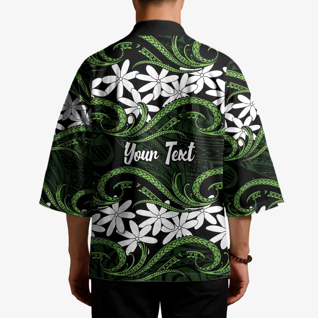 Personalised Cook Islands Palmerston Kimono Tiare Maori Polynesian Waves Tattoo LT14 - Polynesian Pride