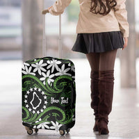 Personalised Cook Islands Palmerston Luggage Cover Tiare Maori Polynesian Waves Tattoo