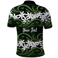 Personalised Cook Islands Palmerston Polo Shirt Tiare Maori Polynesian Waves Tattoo