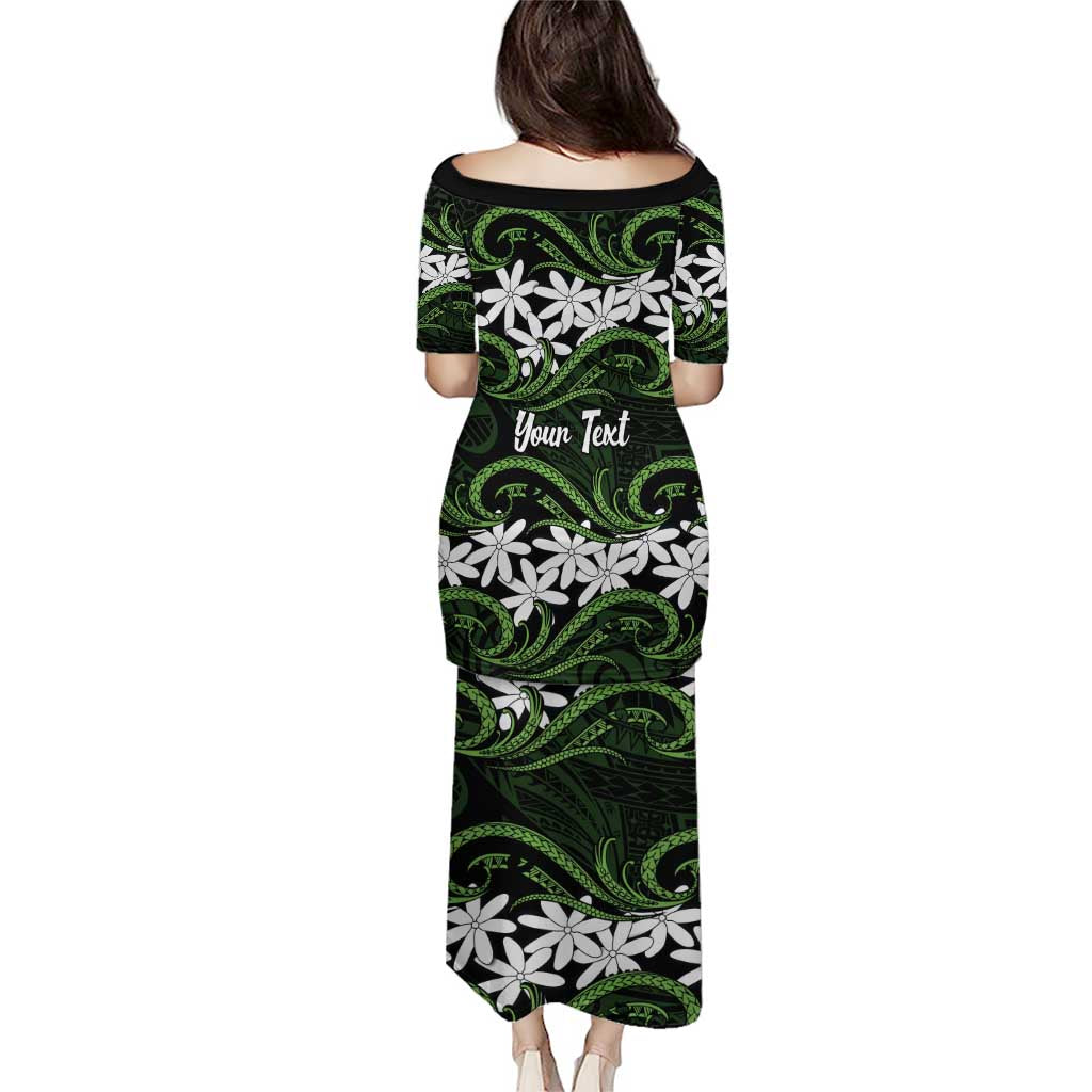 Personalised Cook Islands Palmerston Puletasi Tiare Maori Polynesian Waves Tattoo