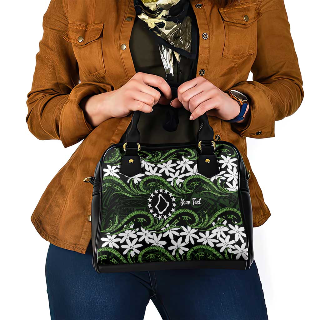 Personalised Cook Islands Palmerston Shoulder Handbag Tiare Maori Polynesian Waves Tattoo