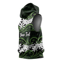 Personalised Cook Islands Palmerston Sleeveless Hoodie Tiare Maori Polynesian Waves Tattoo LT14 - Polynesian Pride