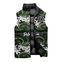 Personalised Cook Islands Palmerston Sleeveless Puffer Jacket Tiare Maori Polynesian Waves Tattoo LT14 - Polynesian Pride