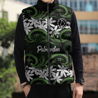 Personalised Cook Islands Palmerston Sleeveless Puffer Jacket Tiare Maori Polynesian Waves Tattoo LT14 - Polynesian Pride