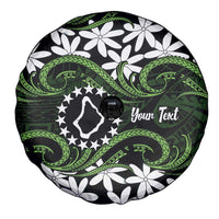 Personalised Cook Islands Palmerston Spare Tire Cover Tiare Maori Polynesian Waves Tattoo