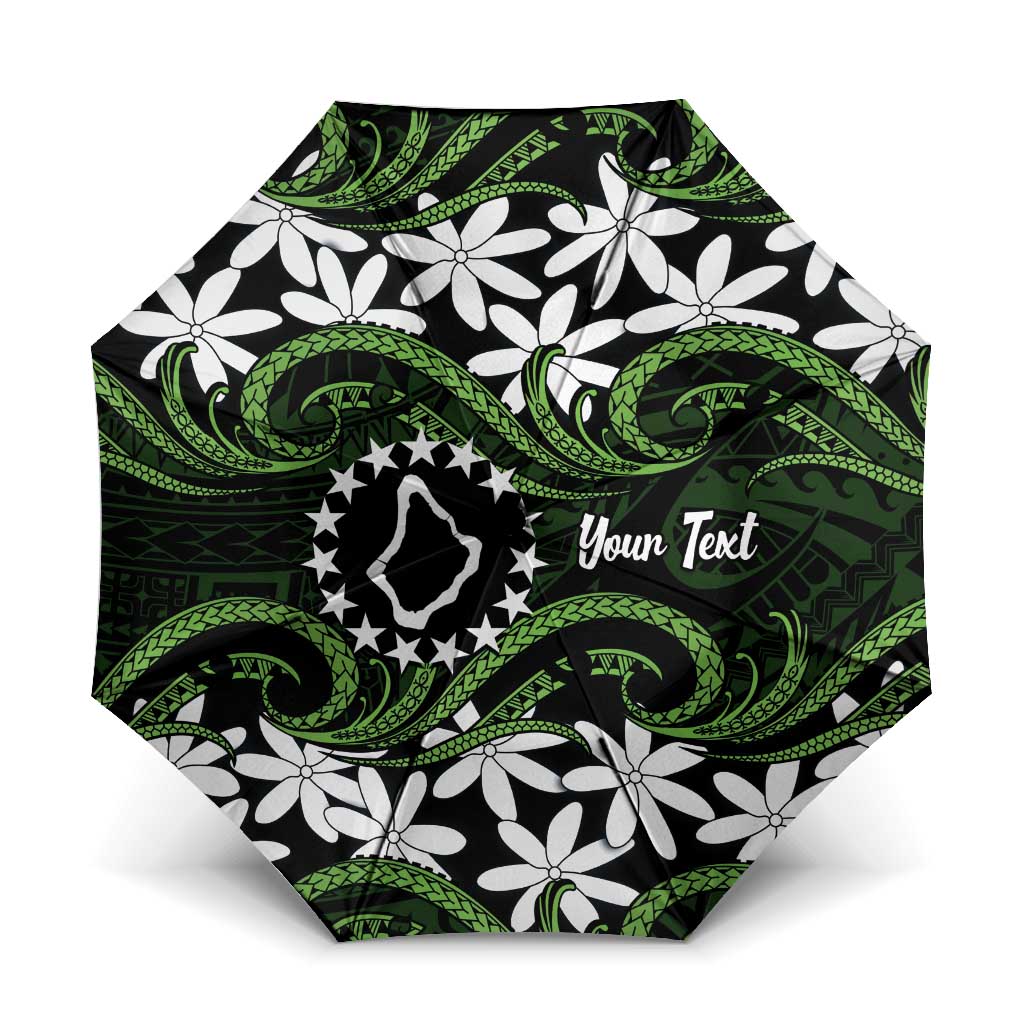 Personalised Cook Islands Palmerston Umbrella Tiare Maori Polynesian Waves Tattoo