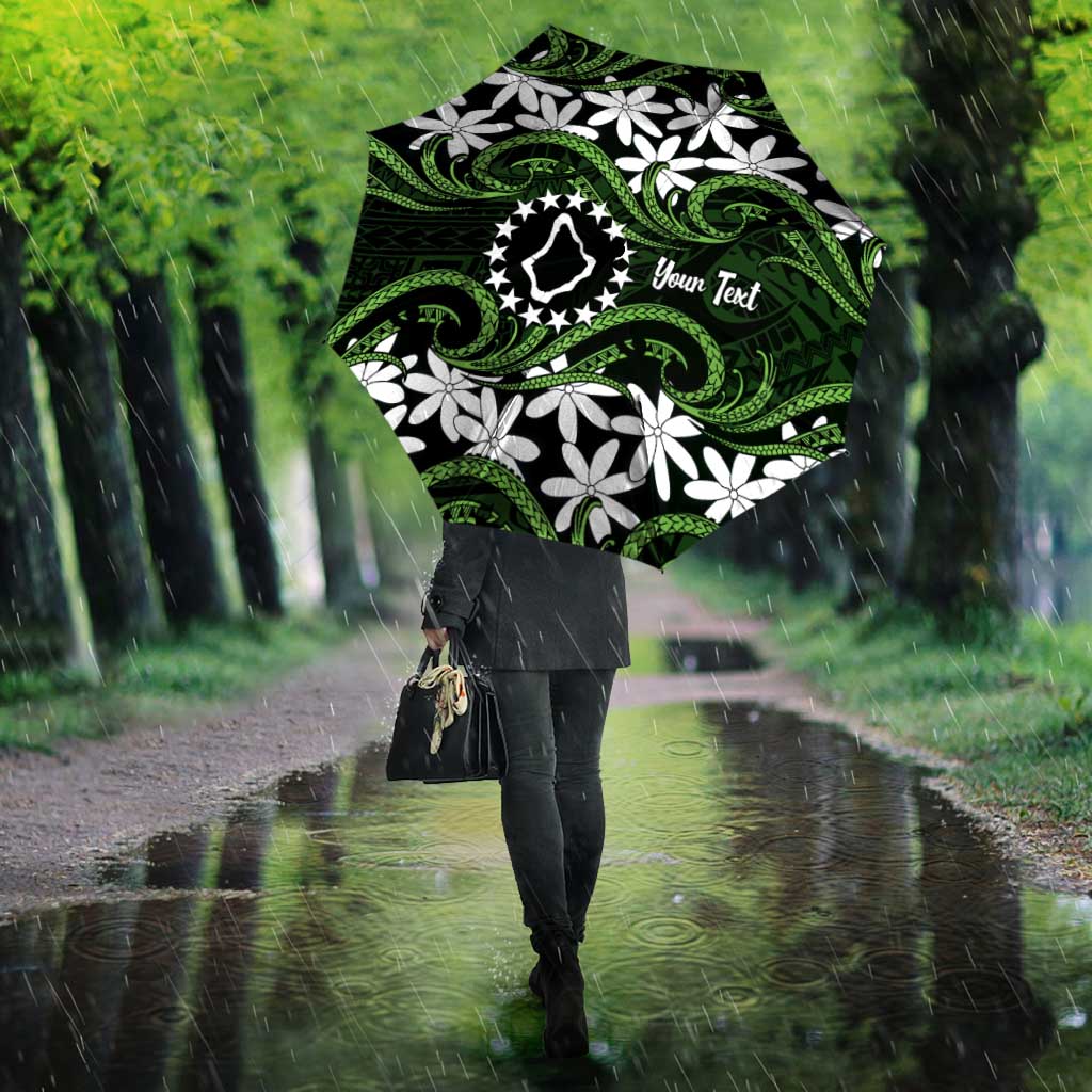 Personalised Cook Islands Palmerston Umbrella Tiare Maori Polynesian Waves Tattoo