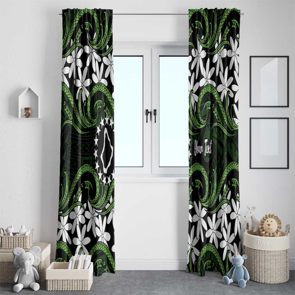 Personalised Cook Islands Palmerston Window Curtain Tiare Maori Polynesian Waves Tattoo LT14 - Polynesian Pride