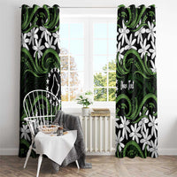 Personalised Cook Islands Palmerston Window Curtain Tiare Maori Polynesian Waves Tattoo LT14 - Polynesian Pride