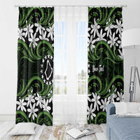 Personalised Cook Islands Palmerston Window Curtain Tiare Maori Polynesian Waves Tattoo LT14 - Polynesian Pride