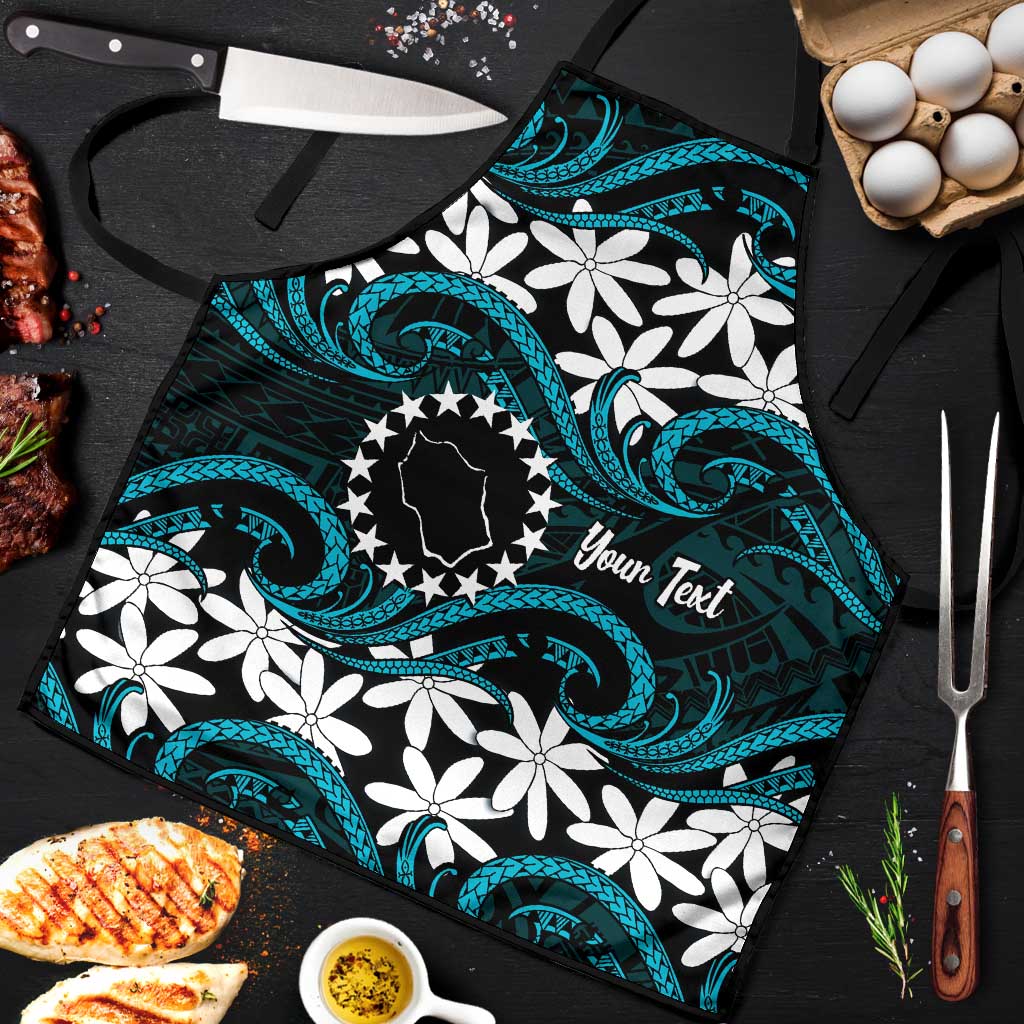 Personalised Cook Islands Penrhyn Atoll Apron Tiare Maori Polynesian Waves Tattoo